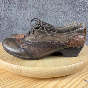 Cobb Hill Georgina Oxford Shoe Womens Size 7 Leather Brown Patchwork Lace Up